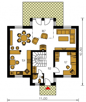 Mirror image | Floor plan of ground floor - PREMIER 178